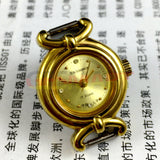 22mm Shanghai Manual Mechanical Lady Watch Golden Nail Round Golden Case