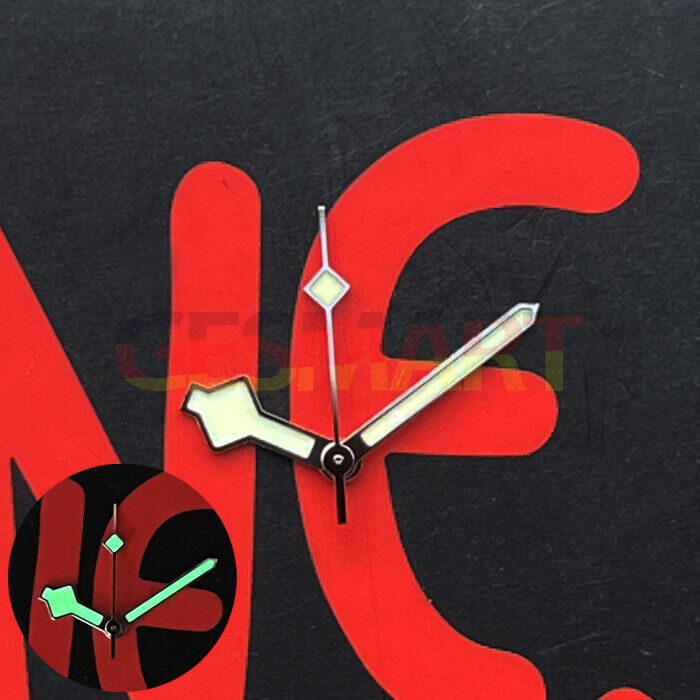 C3 Super Lume snowflake watch hands for SKX007 and SBDX007, Seiko NH35/NH36 movement compatible.