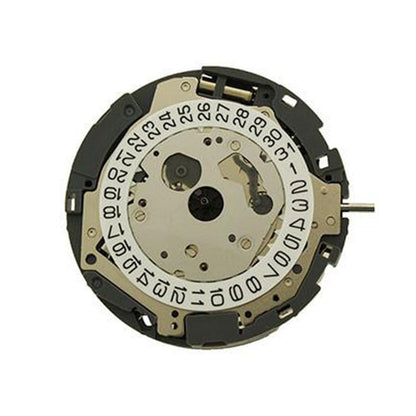Miyota OS10 quartz watch movement with date display at 3 o'clock, precision Japanese craftsmanship