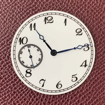 38.8mm white watch dial with hands, compatible with ETA 6497/6498/ST3600 movement.