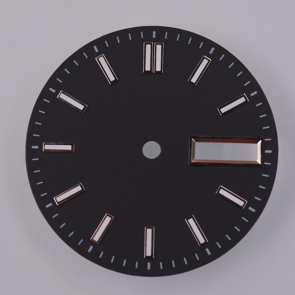 Cadran de montre lumineux vert 29 mm compatible avec le mouvement NH36 NH36A, noir/bleu/blanc