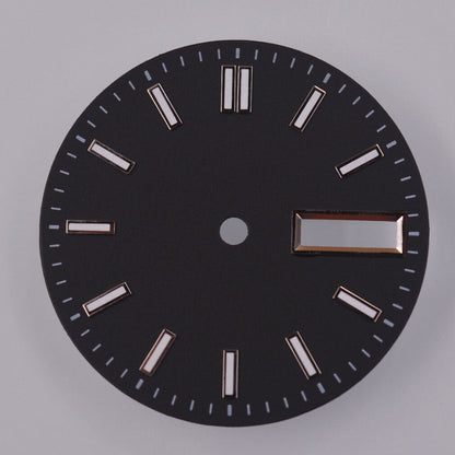 Cadran de montre lumineux vert 29 mm compatible avec le mouvement NH36 NH36A, noir/bleu/blanc