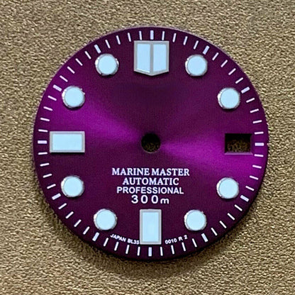 28,5mm Big Nail Uhr Zifferblatt Grün Leuchtende Geeignet für NH35 Bewegung #AE17