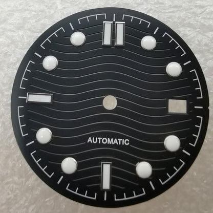Green luminous 31mm watch dial for Omega NH35/NH36, enhancing visibility in low light, brand new.
