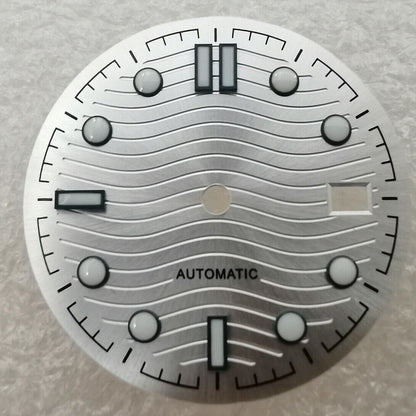 Green luminous 31mm watch dial for Omega NH35/NH36, enhancing visibility in low light, brand new.