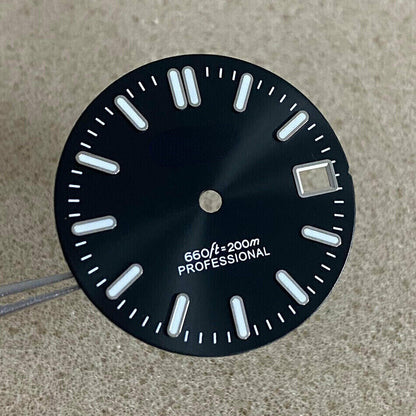 Cadran de montre 28,5 mm vert lumineux, compatible avec le mouvement NH35 #AE46