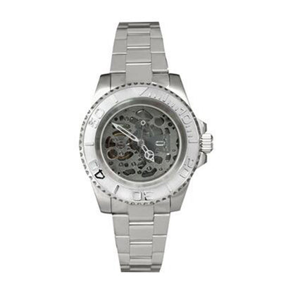 NH70 Caja de reloj de acero inoxidable de 40mm Cristal de zafiro Esfera hueca Manecillas luminosas