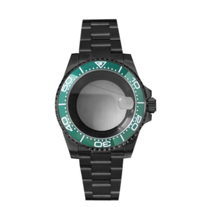 Boîtier et bracelet de montre Sub PVD noir 40 mm, verre saphir, étanche 5 ATM, pour NH35/NH36 