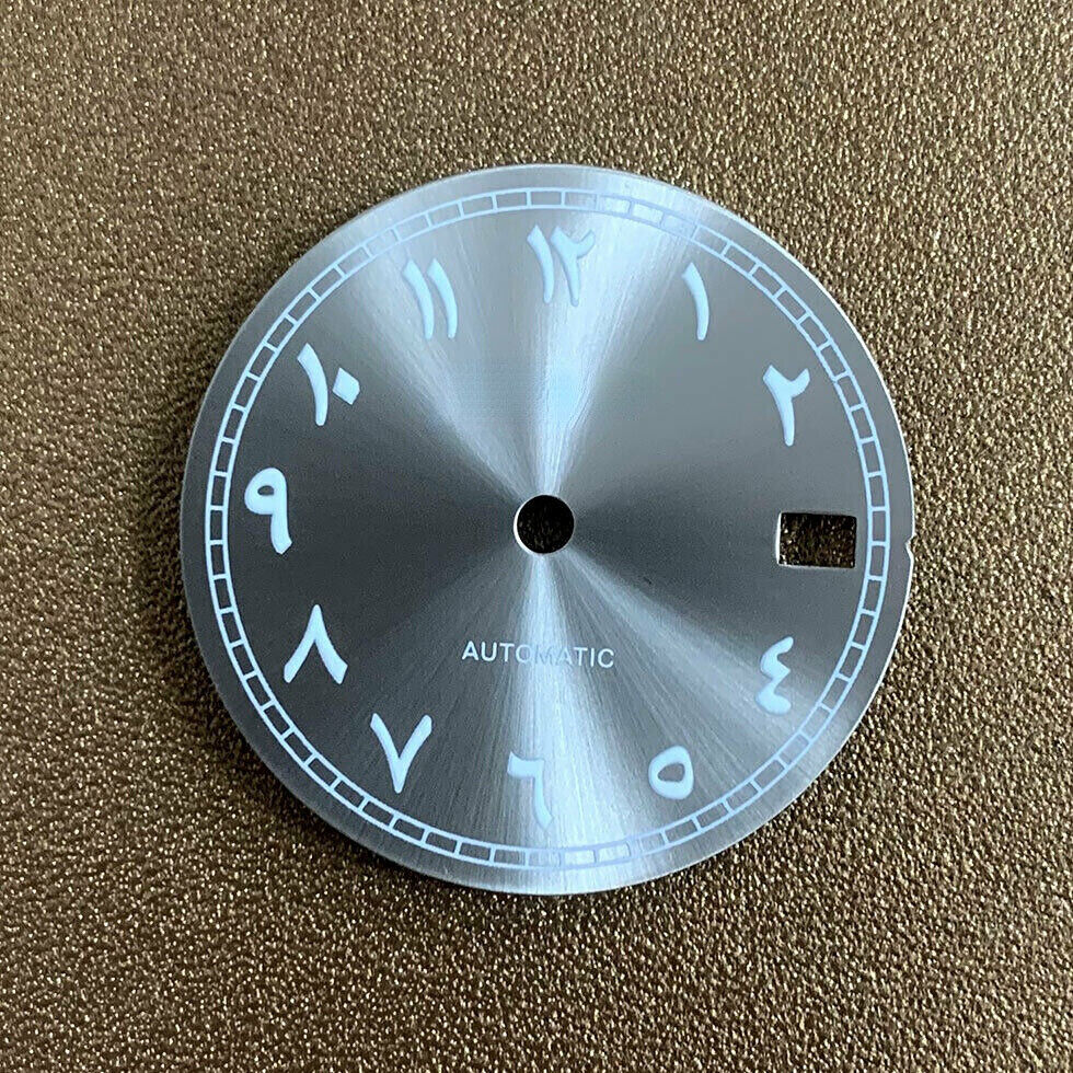28.5mm Arabic Font Watch Dial Luminous Suitable for NH35 Movement Watch Parts