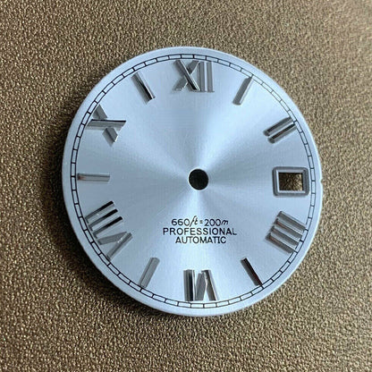 Cadran de montre à chiffres romains de 28,5 mm, compatible avec les pièces de montre à mouvement NH35 et NH36