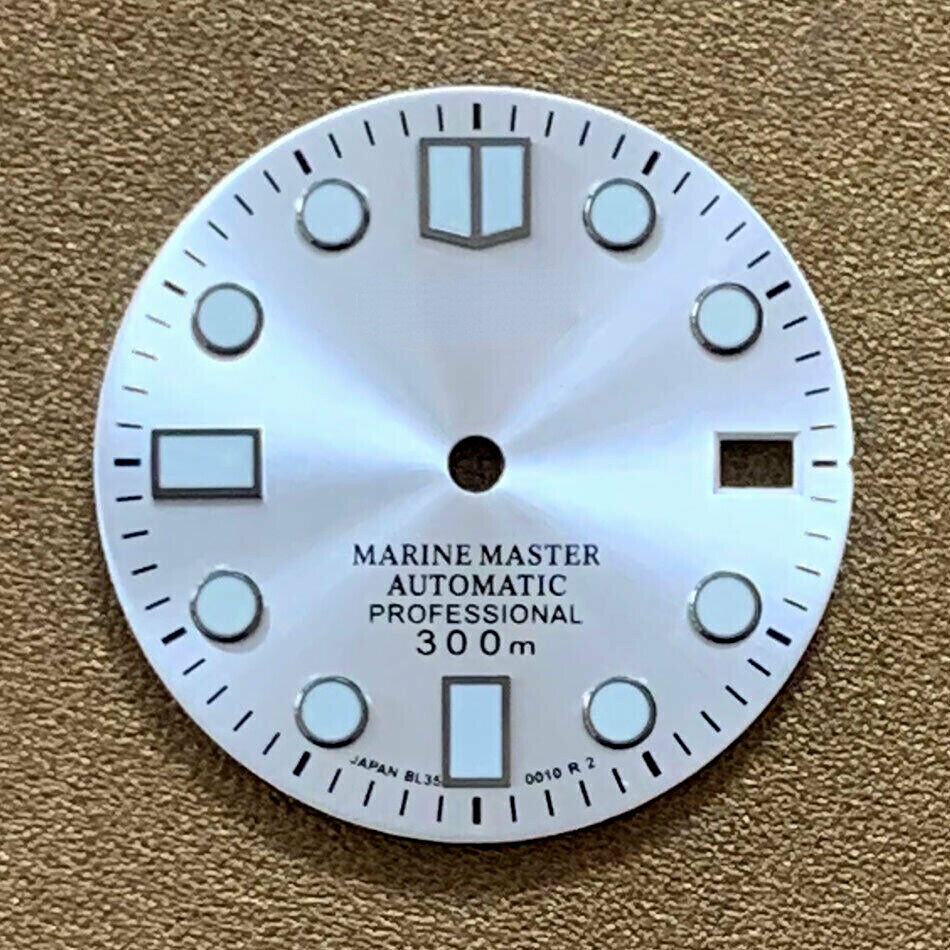 28,5mm Big Nail Uhr Zifferblatt Grün Leuchtende Geeignet für NH35 Bewegung #AE17