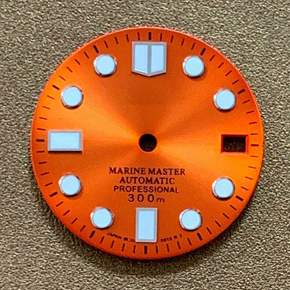 28,5mm Big Nail Uhr Zifferblatt Grün Leuchtende Geeignet für NH35 Bewegung #AE17
