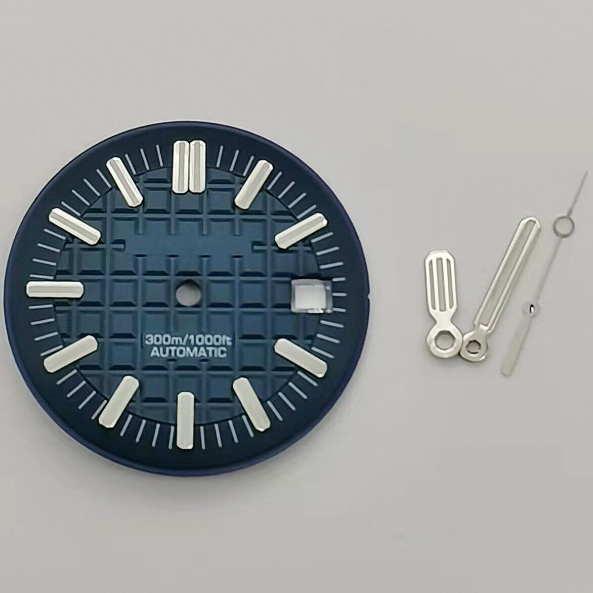 30MM green luminous watch dial with hands, for 8215 & 2813 movements, ideal for repair.
