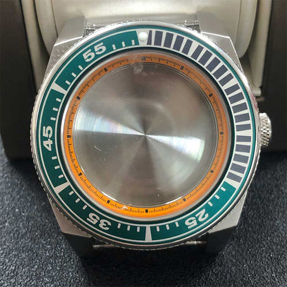 Stainless steel MH35/NH36 watch case with 10ATM waterproof, 43mm sapphire glass.