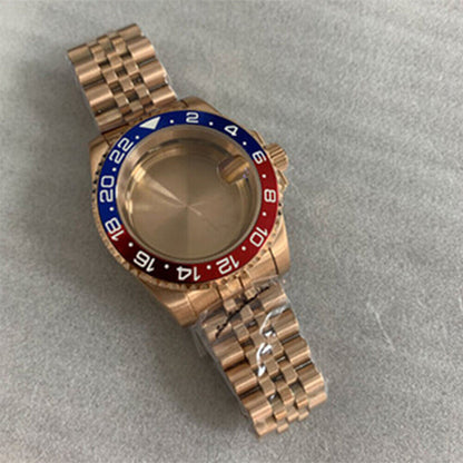 Caja de reloj de 40MM con correa para NH35/NH36 Cristal de zafiro Piezas de caja y correa de reloj
