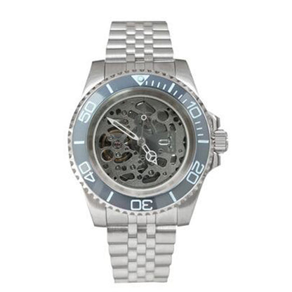 NH70 Caja de reloj de acero inoxidable de 40mm Cristal de zafiro Esfera hueca Manecillas luminosas