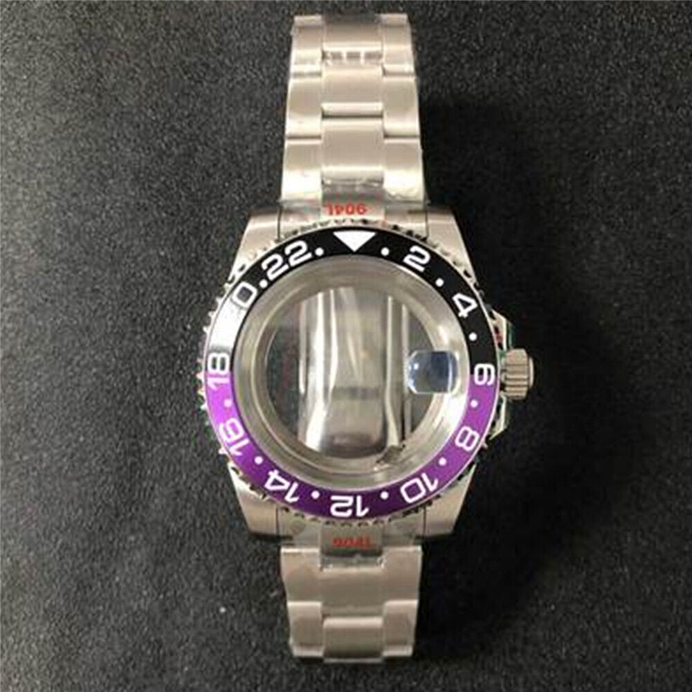 22 Colores Caja de Reloj de Cristal de Zafiro de 40MM Fondo Transparente + Correa para NH35/NH36