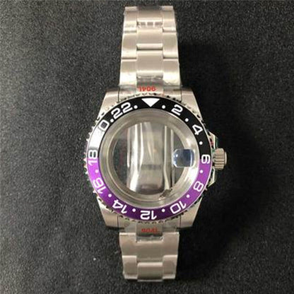 22 Colores Caja de Reloj de Cristal de Zafiro de 40MM Fondo Transparente + Correa para NH35/NH36