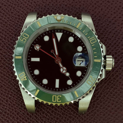 Caja de reloj GMT de 40mm 3804 acero inoxidable 316L cristal de zafiro manecillas luminiscentes