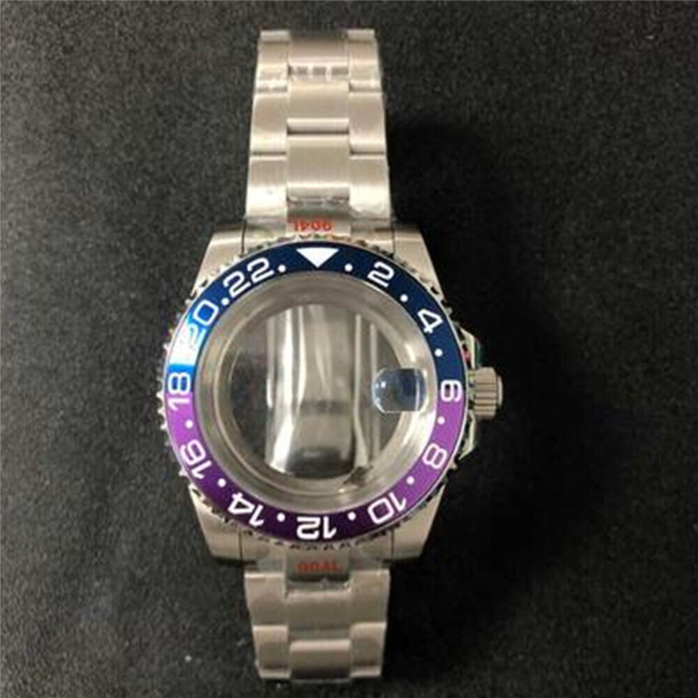 22 Colores Caja de Reloj de Cristal de Zafiro de 40MM Fondo Transparente + Correa para NH35/NH36