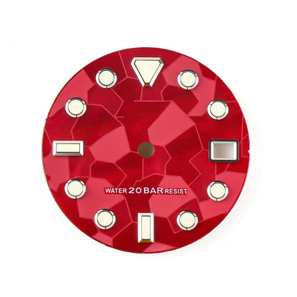 Cadran de montre 3D lumineux en forme de météorite de 28,5 mm, compatible avec le mouvement NH35