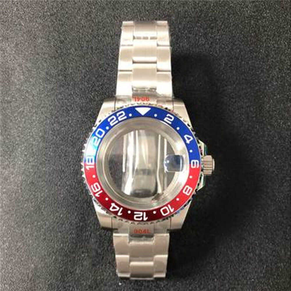 22 Colores Caja de Reloj de Cristal de Zafiro de 40MM Fondo Transparente + Correa para NH35/NH36
