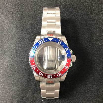 22 Colores Caja de Reloj de Cristal de Zafiro de 40MM Fondo Transparente + Correa para NH35/NH36