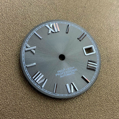 Cadran de montre à chiffres romains de 28,5 mm, compatible avec les pièces de montre à mouvement NH35 et NH36