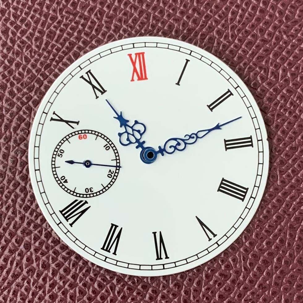Cadran de montre blanc de 38,8 mm avec aiguilles, compatible avec les mouvements <tc>ETA</tc>6497, 6498 et ST3600
