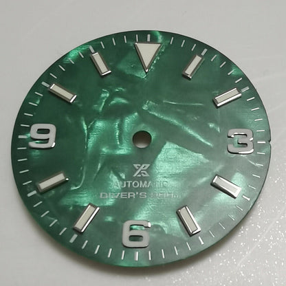 Nature Shell 29mm Watch Dial Green Luminous Suitable for NH35 Movement B-1