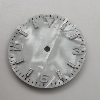 Montre à cadran vert lumineux en coquillage naturel de 29 mm, compatible avec le mouvement NH35 B-2
