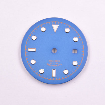 Green luminous 33.50mm watch dial for ETA2836 MYT 8215 8205 DG2813 movements, glow-in-the-dark by MYT.