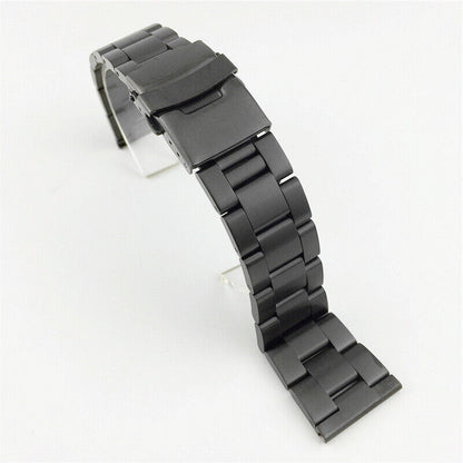 Diving Silk watch band with double lock buckle, durable leather strap for 18-26mm watches.