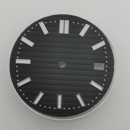 Green luminous 29.7mm watch dial for NH35 NH36 movement, ideal for precise timepieces.
