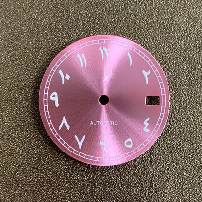 28.5mm Arabic Font Watch Dial Luminous Suitable for NH35 Movement Watch Parts