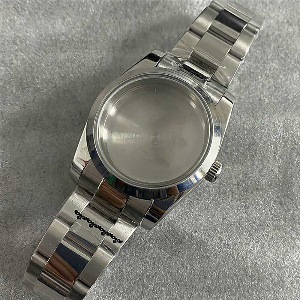 Stainless steel Sapphire Glass watch case and strap for NH35/36/4R movement by Watch Case+Strap.