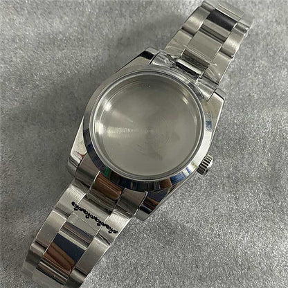Stainless steel Sapphire Glass watch case and strap for NH35/36/4R movement by Watch Case+Strap.