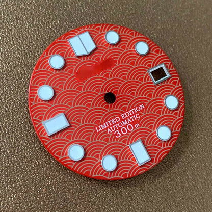 28,50 mm Zifferblatt grün leuchtend passend für NH35 Uhrwerk Uhrenteile #0321