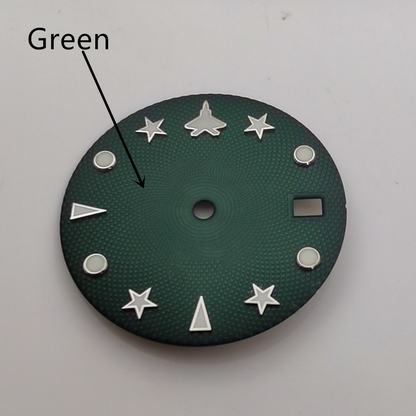 New 29mm Watch Dial Green Luminous Suitable for NH35 NH36 Movement Men Style