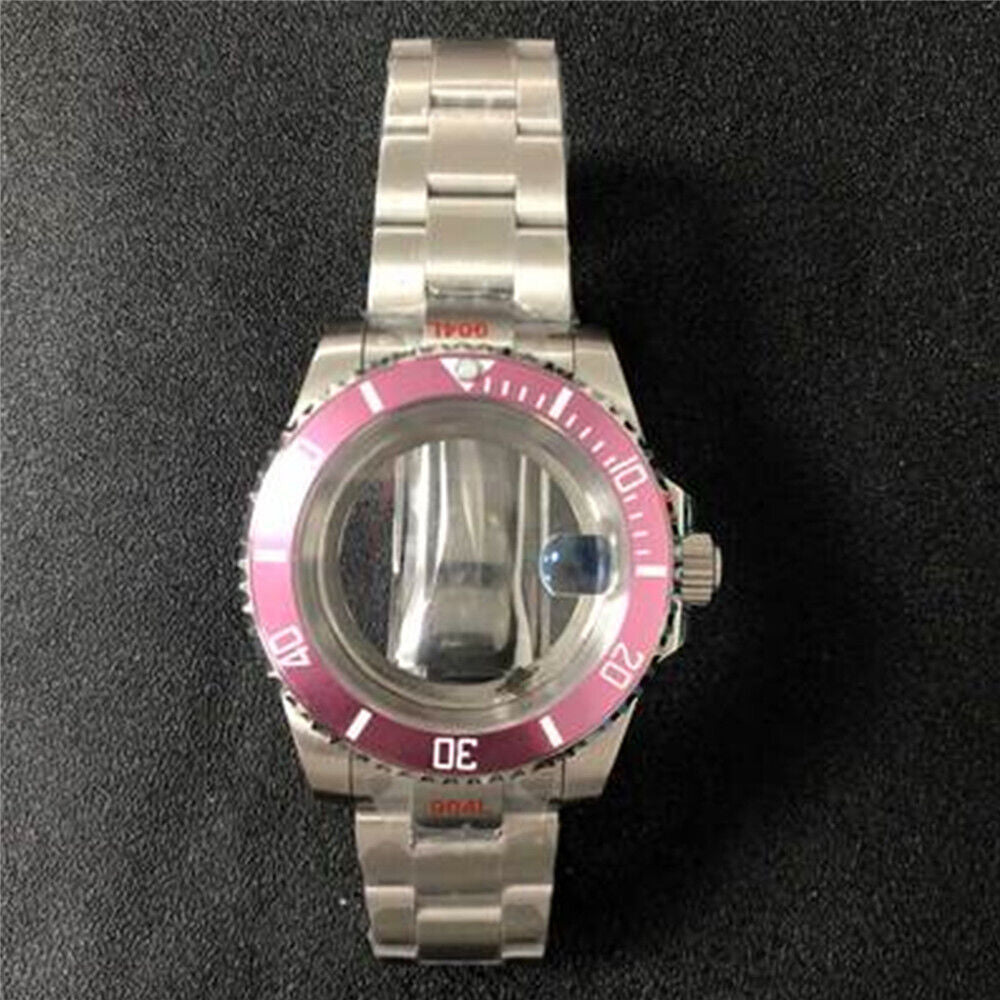 22 Colores Caja de Reloj de Cristal de Zafiro de 40MM Fondo Transparente + Correa para NH35/NH36