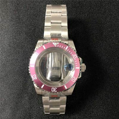 22 Colores Caja de Reloj de Cristal de Zafiro de 40MM Fondo Transparente + Correa para NH35/NH36