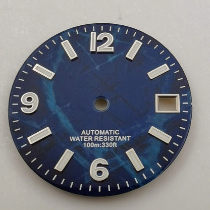 NEW 29mm Watch Dial 3D Printed Green Luminous Suitable for NH35 NH36 Movement