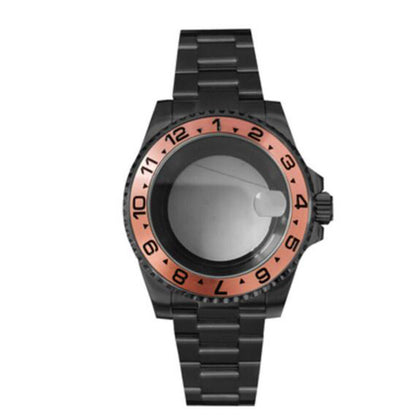 Boîtier et bracelet de montre Sub PVD noir 40 mm, verre saphir, étanche 5 ATM, pour NH35/NH36 