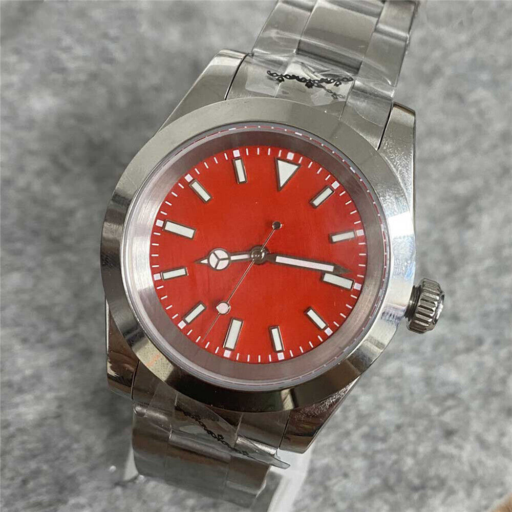 Caja de reloj para hombre de acero inoxidable de 39MM con cristal de zafiro + correa + esfera para reloj NH35