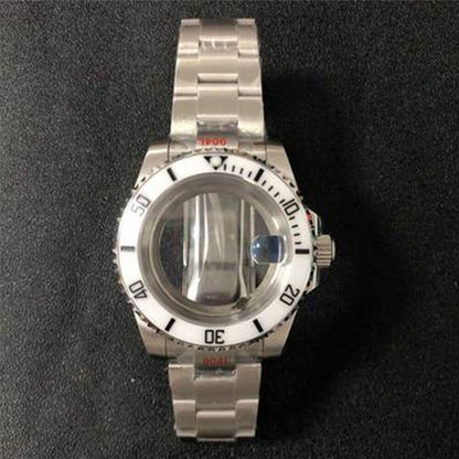 22 Farben 40MM Saphirglas Uhrengehäuse Transparenter Boden + Armband für NH35/NH36 