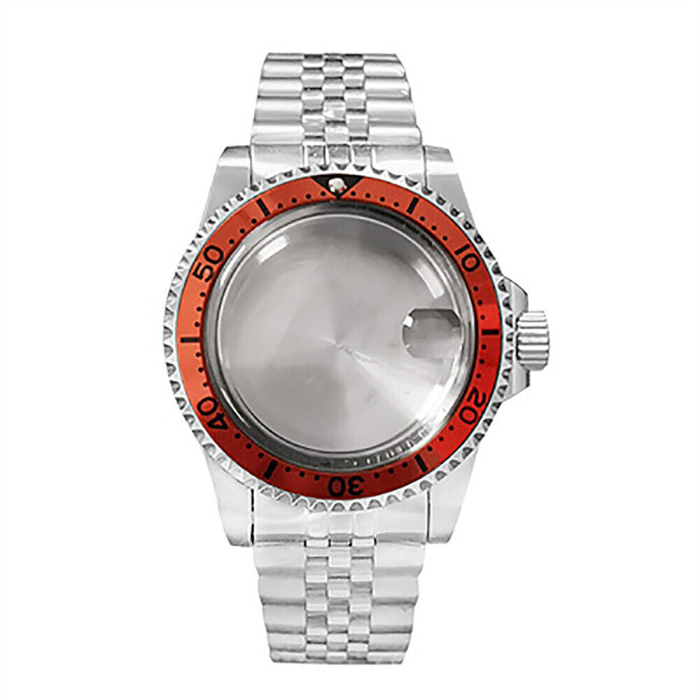 Boîtier de montre en acier inoxydable 39,5 mm + bracelet pour montres NH35/NH36 