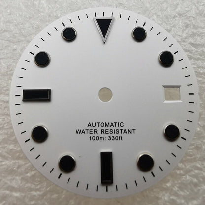 28.5mm SUB watch dial, matte finish, no lume, compatible with NH35 movement for 40mm cases.