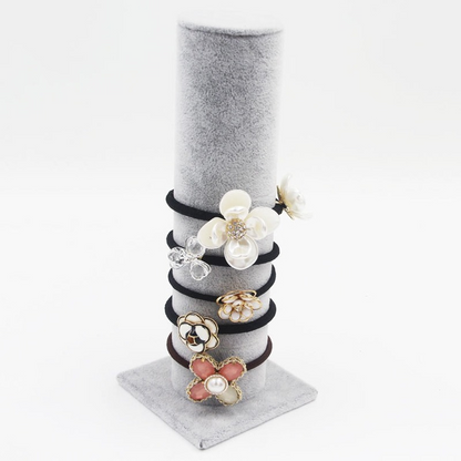 Vertical T-Bar bracelet rack, sleek jewelry display stand ideal for organizing bracelets and hair bands.
