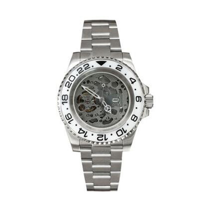 NH70 Caja de reloj de acero inoxidable de 40mm Cristal de zafiro Esfera hueca Manecillas luminosas