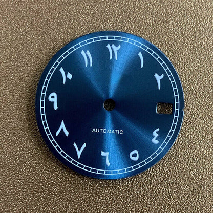 28.5mm Arabic Font Watch Dial Luminous Suitable for NH35 Movement Watch Parts